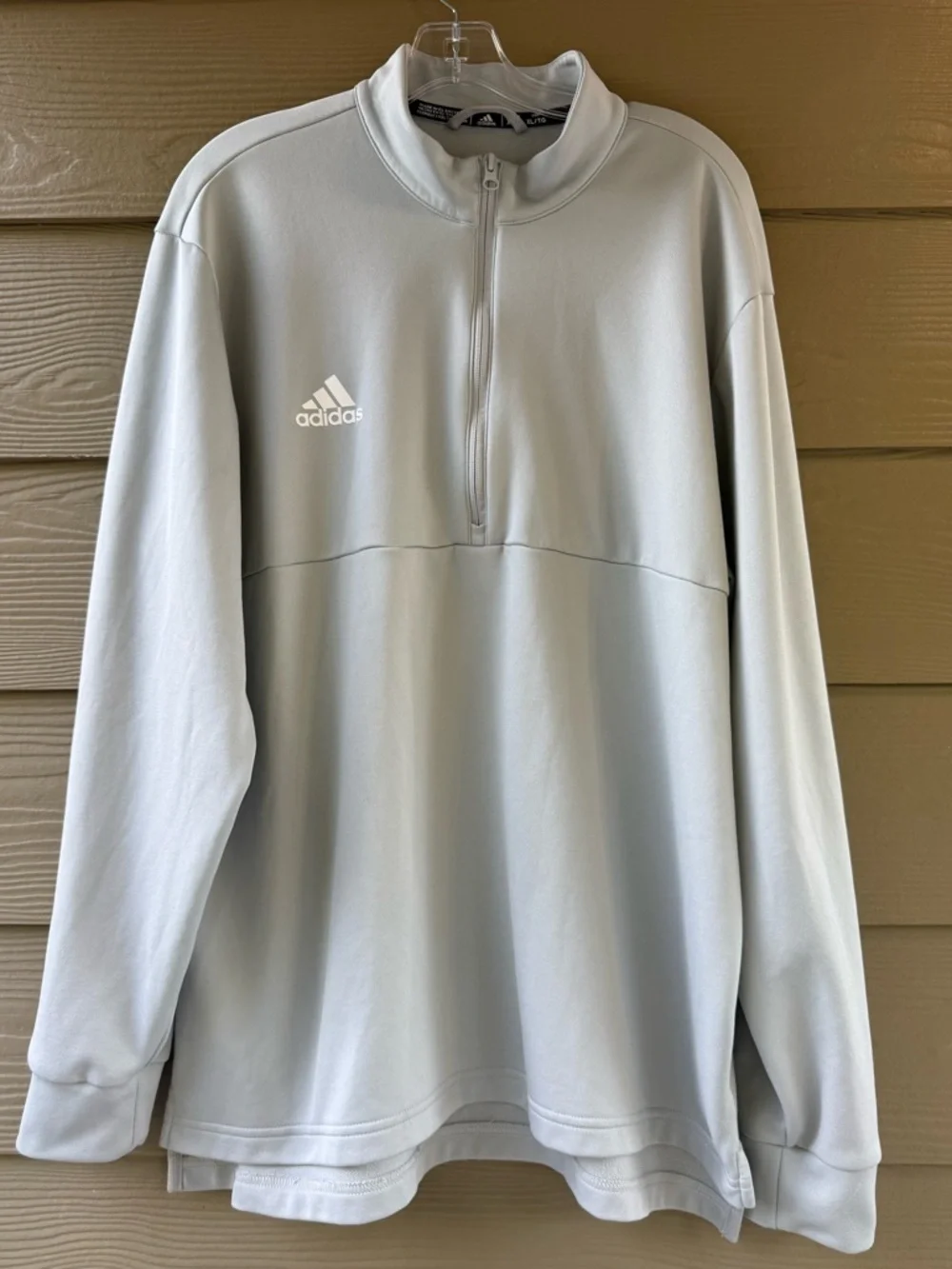 ADIDAS Aeroready Men's Team Issue Quarter Zip Light Grey Active Sweatshirt Sz XL